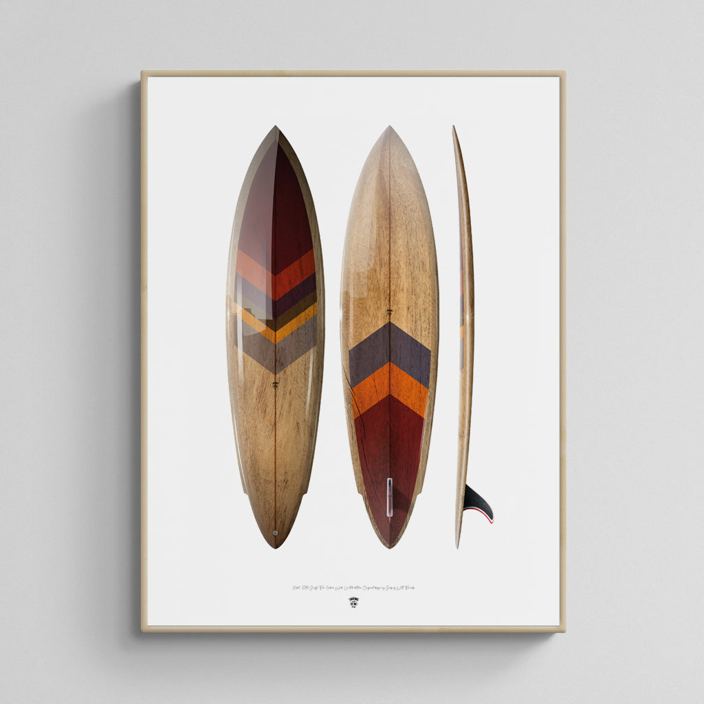 RETRO SINGLE FIN INDIAN WOOD