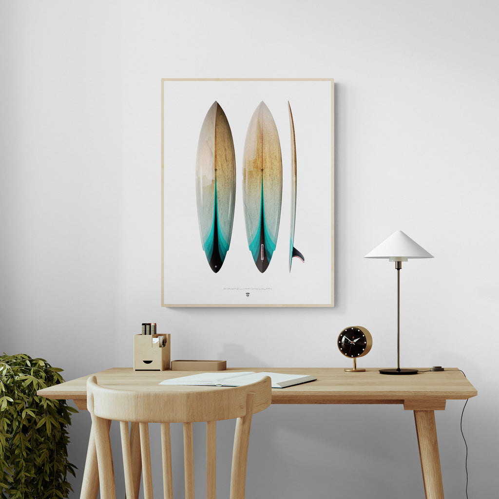 RETRO SINGLE FIN BLUE LINES